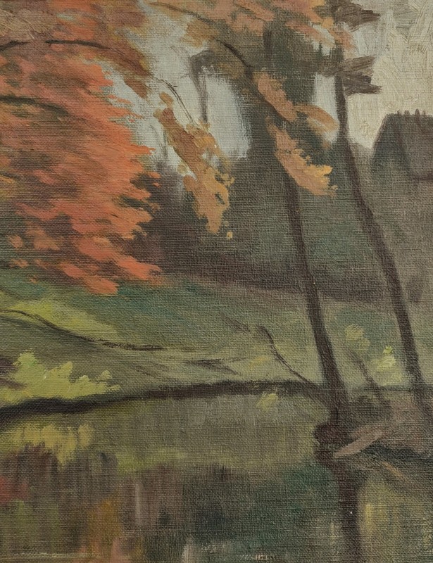 Heinrich Nielsen (1929): CLEAR STILL POND, FALL, original oil painting gallery