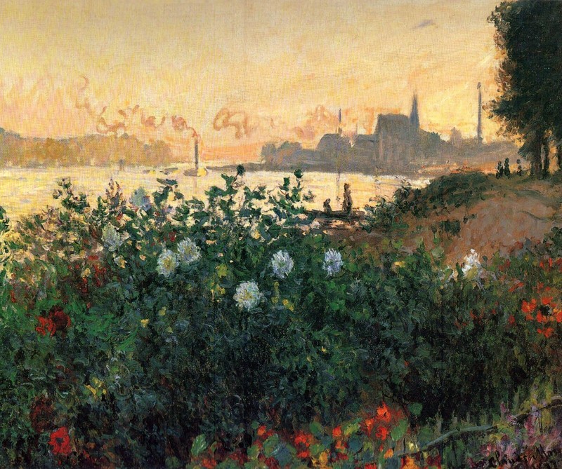 argenteuil flower by Monet, handmade oil painting Reproduction Free Ship CM113