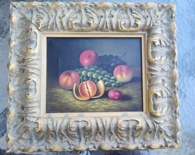 J Carson Still Life Fruits Oil Painting Canvas
