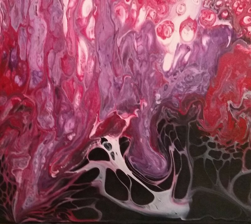 ABSTRACT ART "CATTLE-DRIVE ATTRITION"; ACRYLIC ON CANVAS by Artist JASON LESSANS gallery
