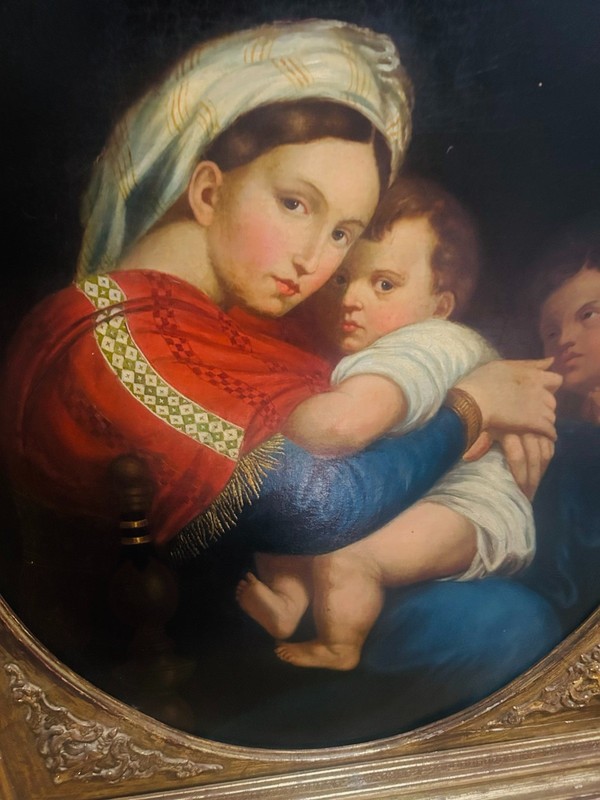 18-19th Century Madonna Della Seggiola - Painted In Italy (After Raphael) gallery