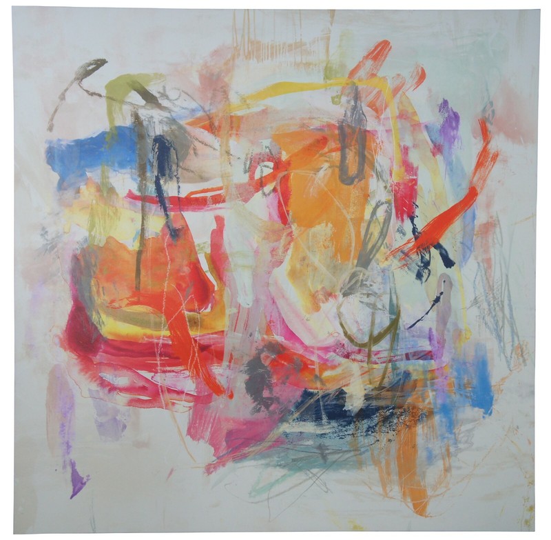 Vintage Z Gallerie RM Dulcet Waltz Abrstract Modern Acrylic Oil Painting on Canv