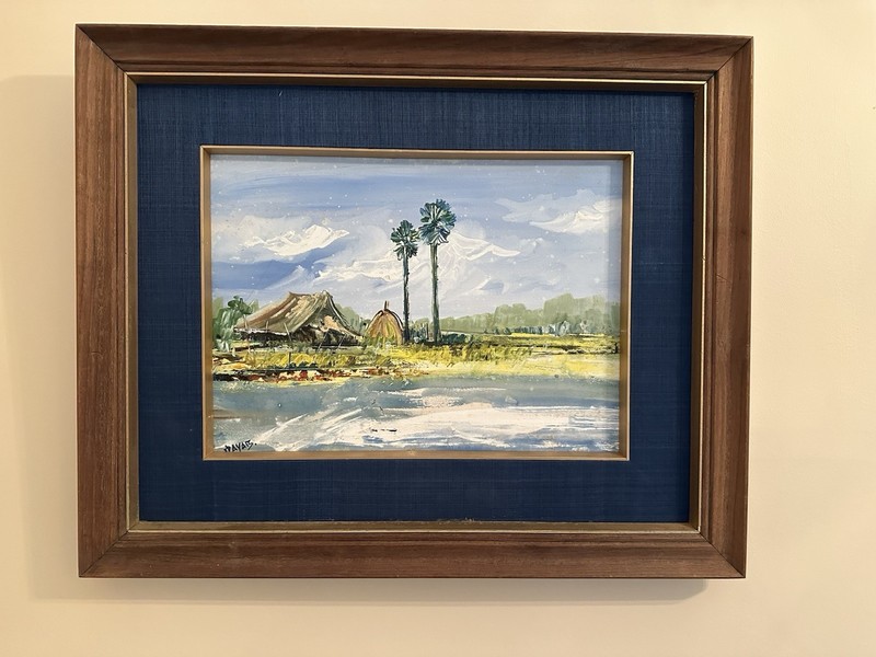Vintage Thailand Philippine Village Landscape Oil Painting Signed «PAYAB» 2 of 2