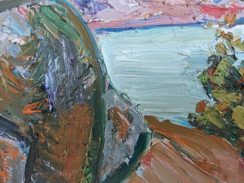 Mid Century Expressionist Landscape Painting by Swedish Artist Knut Irwe gallery