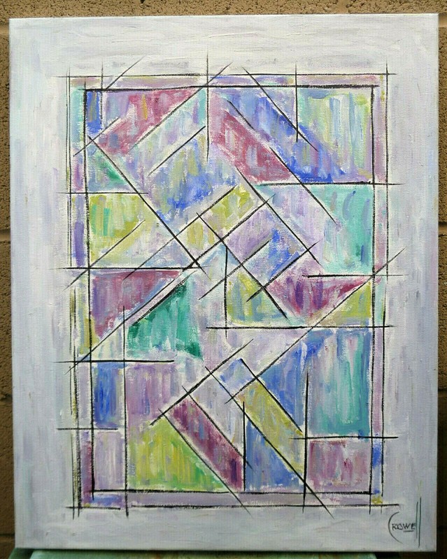 THE OPEN WINDOW abstract 16×20 Big canvas NEW oil painting modern art by Crowell