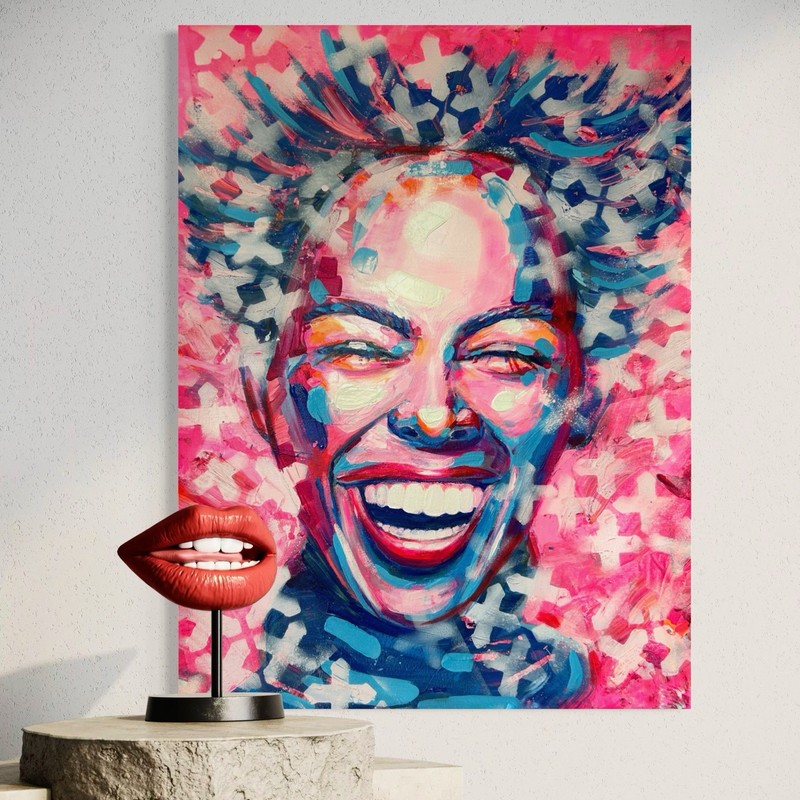 Original Abstract Portrait Painting 60x80cm Large Modern Contemporary Art