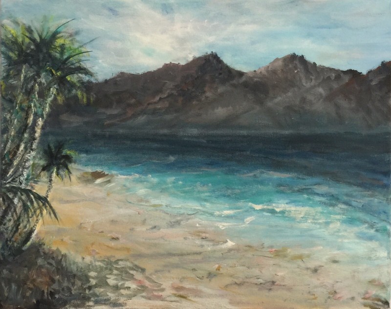 NEW ORIGINAL ART! OIL ON CANVAS PAINTING BY GINA VANN 16in x 20in UNFRAMED