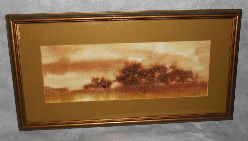 C. Winterle Olson Watercolor Painting Salt Techniques Signed by Artist