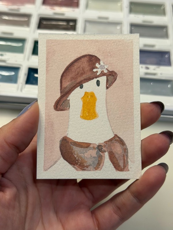 ACEO Original Mini Painting/Silly Goose