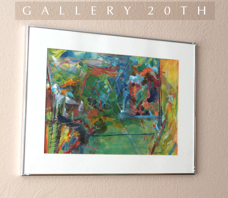 NANCY HAZELGROVE! ORIG. ABSTRACT WATERCOLOR PAINTING! PASTEL ART MID CENTURY VTG