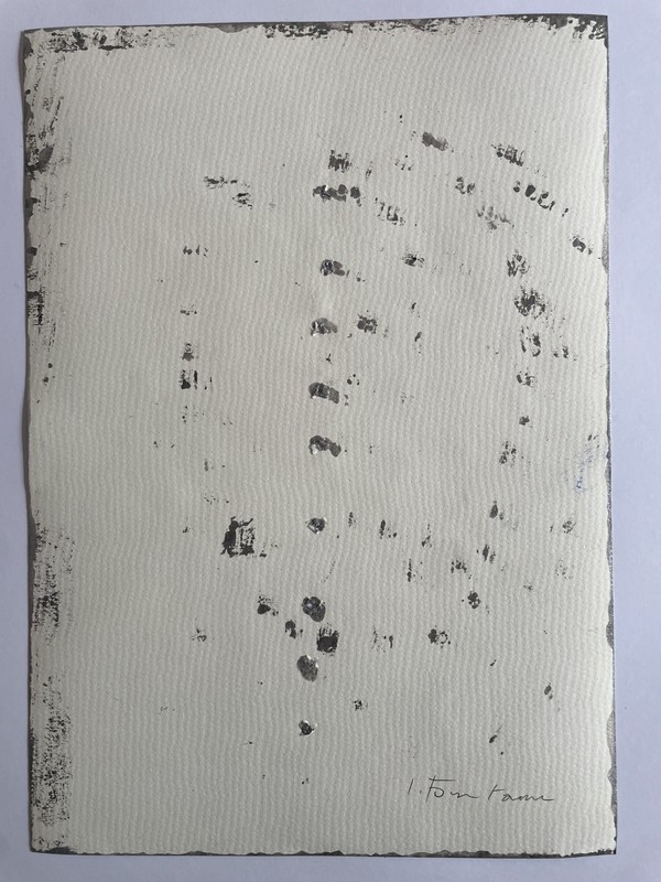 Lucio Fontana Original Painting on Paper Silver Modern Art Minimalist Italy F29 gallery