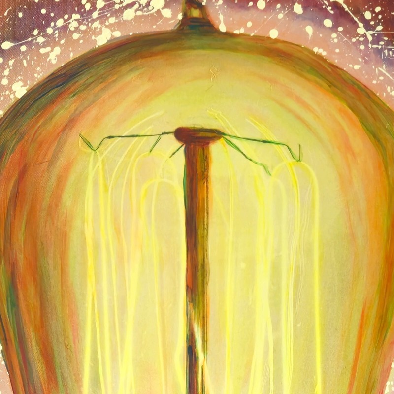 BACKLIT CANVAS, ORIGINAL Acrylic Painting- ENLIGHTENMENT- 17.5" X 25.5" Modern gallery