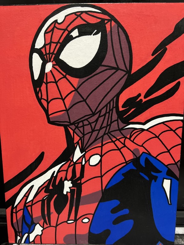 12×16 Spider-Man Hand Painted Acrylic Painting On Canvas Panel