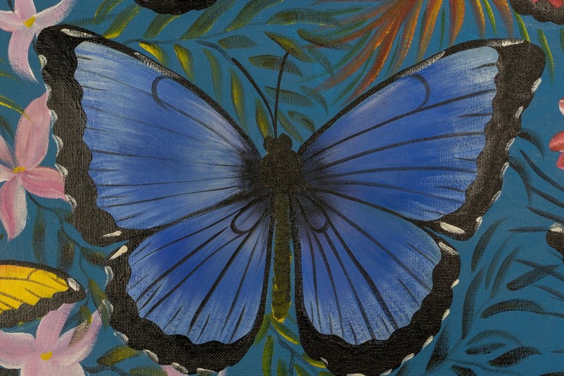 Butterfly Collection Rainforest Painting, Original Painting, Jungle Painting, La gallery