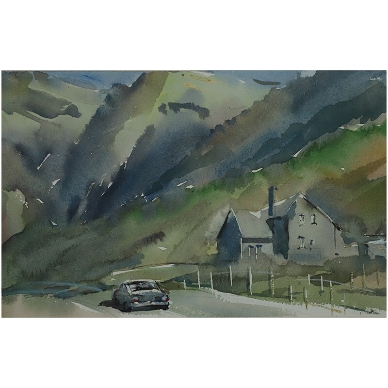 ORIGINAL Painting Impressionism Landscape IRISH ROADS 7″x11 Piter Ilitzky