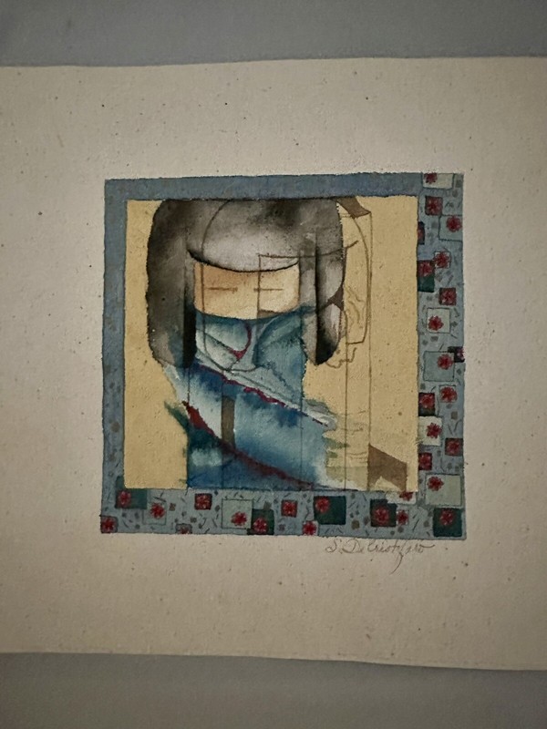 Abstract Watercolor And Acrylic On Textured Paper By S. DeCristofaro, 10”x10”