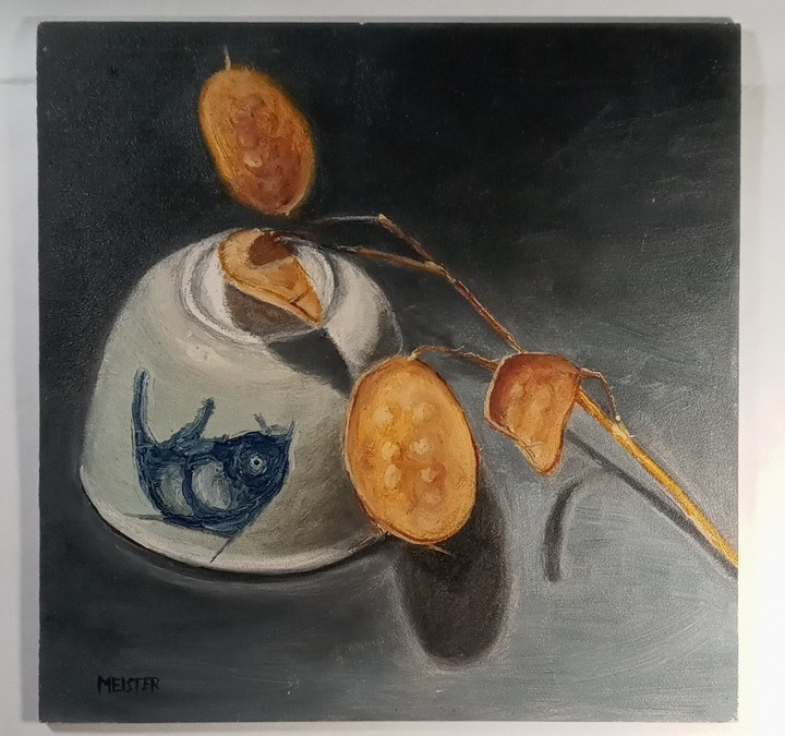 Original Oil Painting 6×6 on Gessobord – Teacup Still Life – Signed