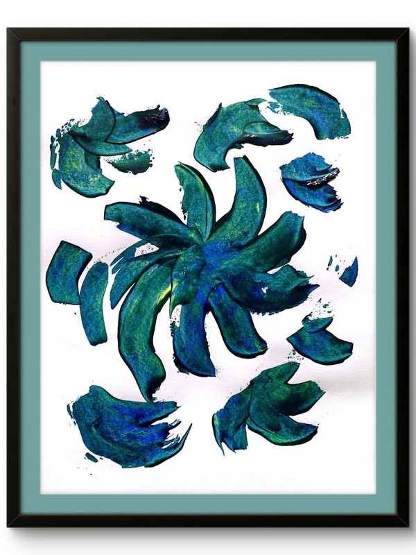 Bold Contemporary Abstract Original Signed Paper Wall Art Acrylic 11×14 BACH