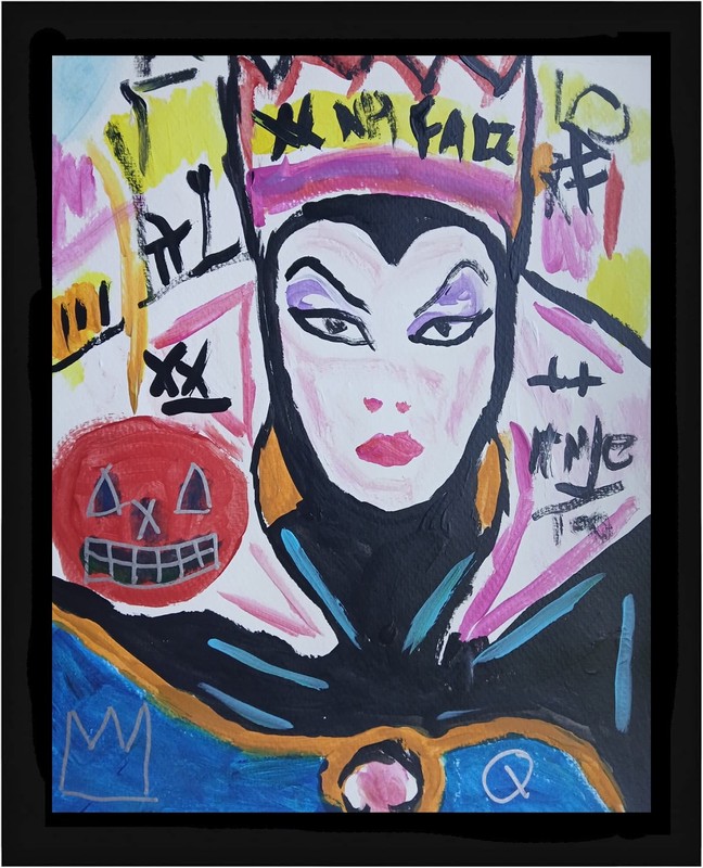 Abstract/ Expressionism 11×14 Queen BasQ Handmade Signed Colorful Art Painting