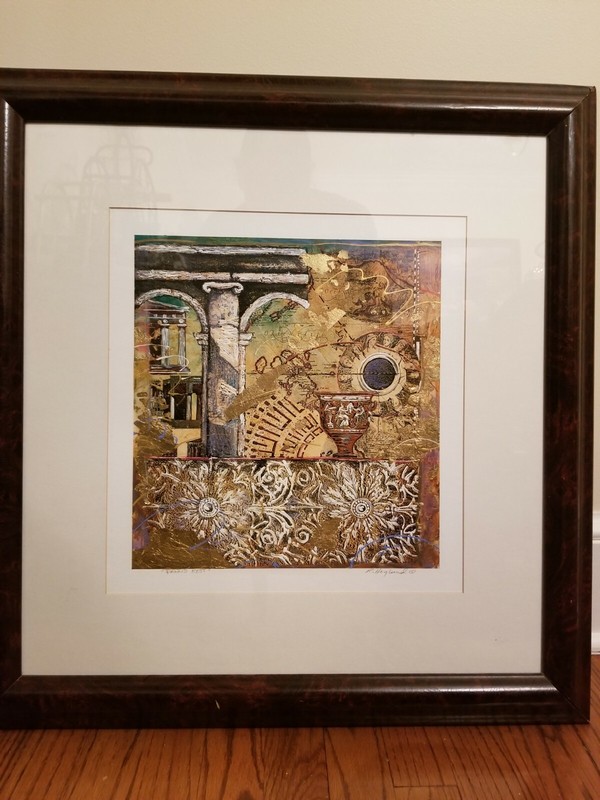 Robert Hoglund Original Mixed Media Painting W/ Gold Foil Accent «Pawns Rest»
