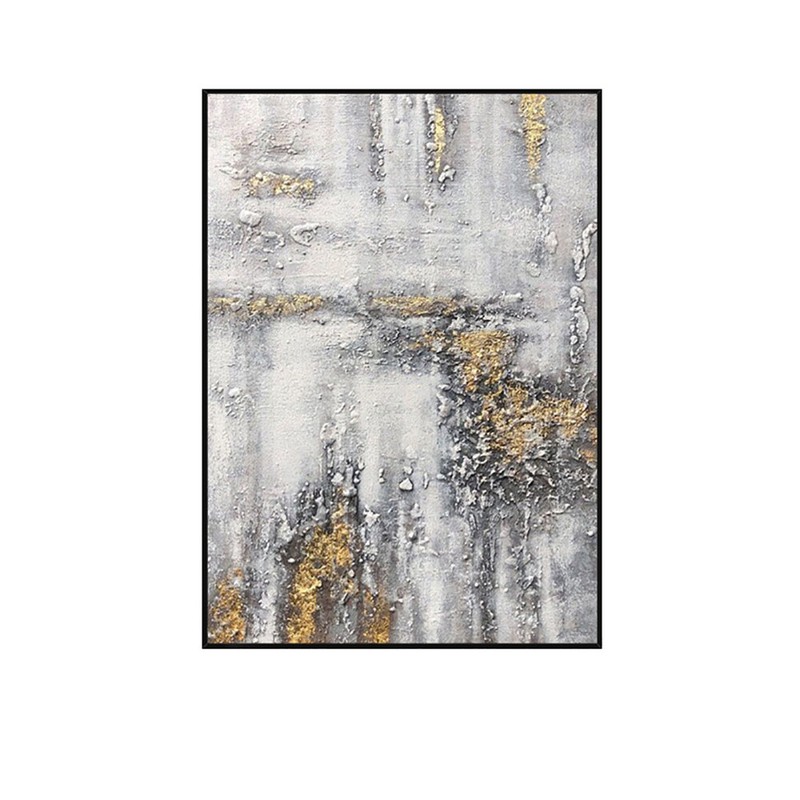 Modern wall art painting abstract Handmade Oil Painting Gold And Gray Hanging gallery
