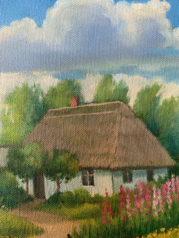 Oil Painting Country Coziness M. Burdylo Unframed Original Decor Art nAAA3409 gallery