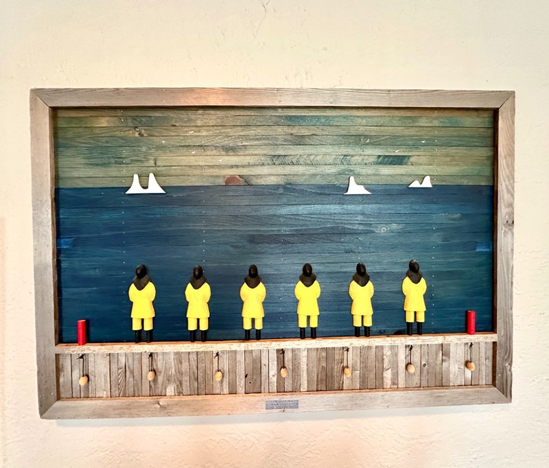 BEN PLOUGHMAN SIGNED CANADA 6 ANGRY FISHERMAN WAITING FOR COD FOLK ART 3D WOOD gallery