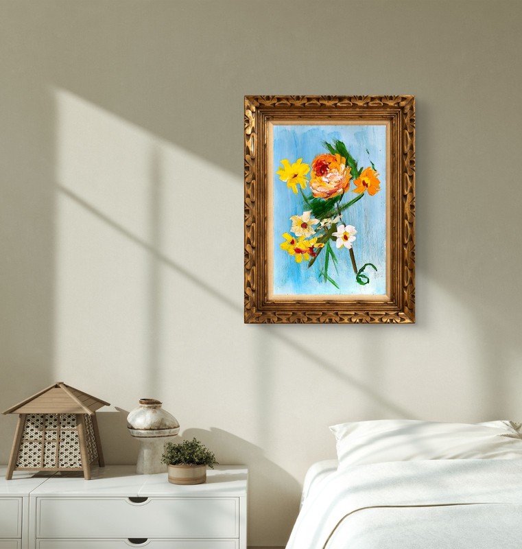 Mother's Day Bouquet Contemporary Expressionist Original Painting 9x12 gallery