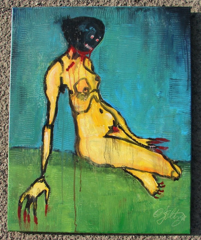 Modernist ABSTRACT Painting Expressionist FIGURE Modern Art FREAK FOLTZ gallery