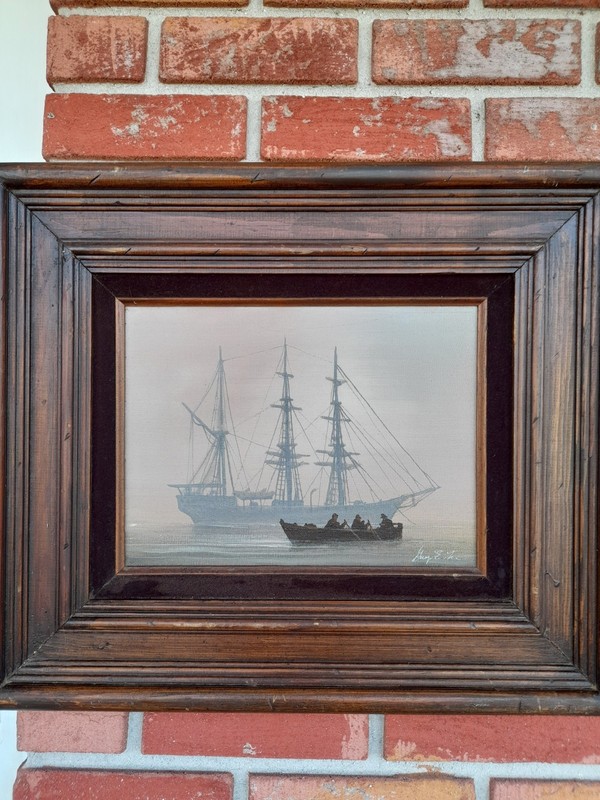 George E. Lee signed original oil painting Seafaring 20 x17 gallery
