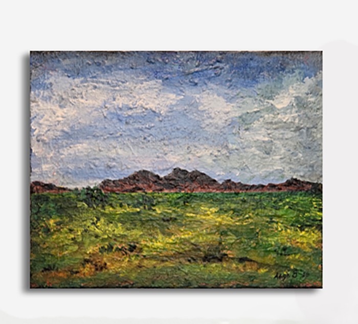 Abstract Expressionist Original Landscape Painting 16×20 Signed Canvas