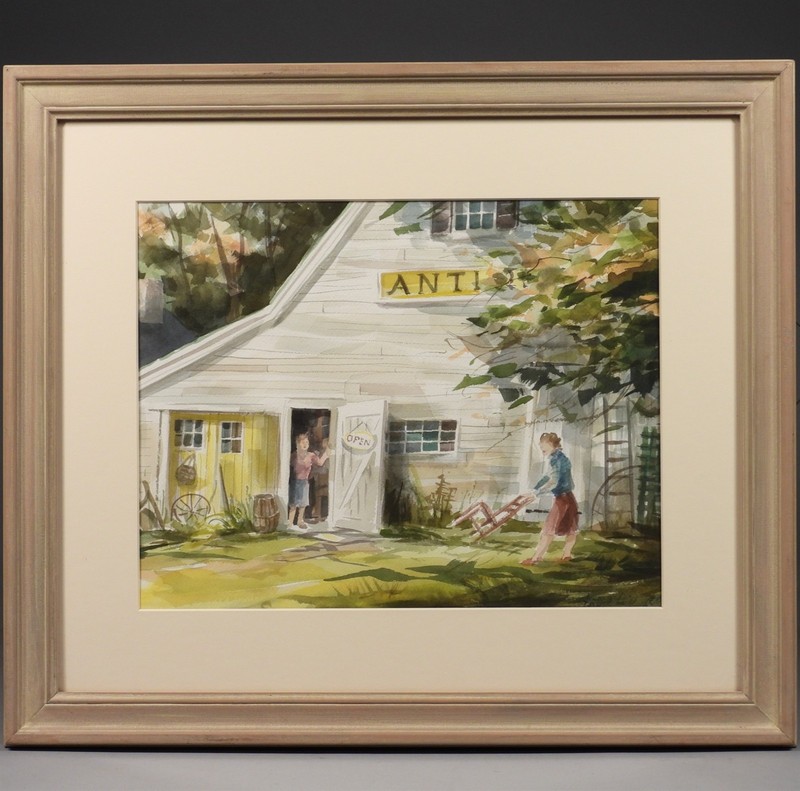 Joseph Rice Fort Hill Studios Rural Countryside Antique Shop Watercolor Painting