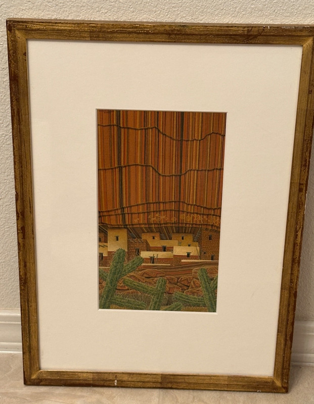 DOUGLAS JOHNSON «LEGENDARY HOUSE» ORIGINAL PAINTING FRAMED/MATTED 17″ x 12.75″