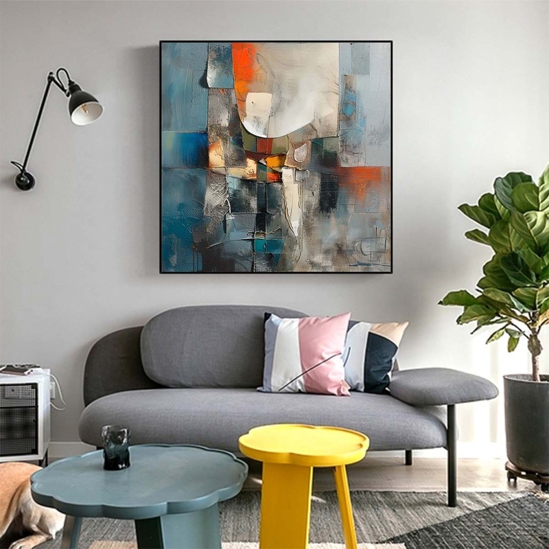 Red Large Textured Abstract Acrylic Oil Painting On Canvas Handmade Artwork A080 gallery