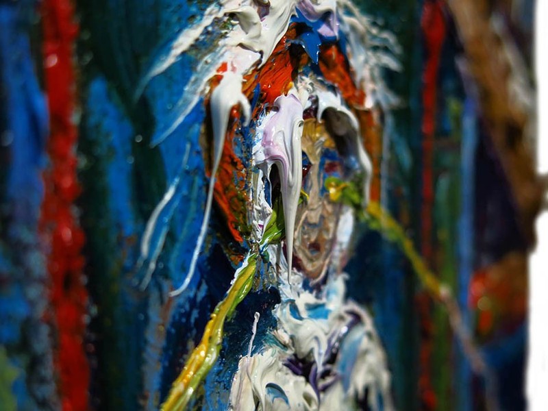 ORIGINAL OIL█PAINTING VINTAGE ART█SIGNED EXPRESSIONIST ABSTRACT RELIGIOUS CHURCH gallery
