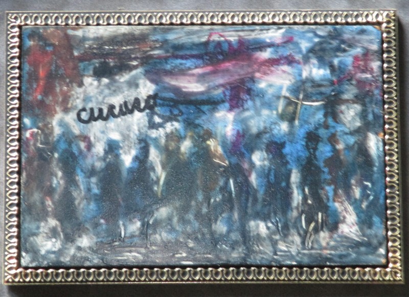 Pascal Cucaro "Street Scene" Oil on Wood, Signed by Artist, Framed gallery