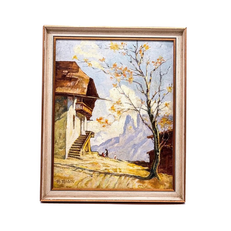 Original Oil Painting Framed, Signed with Picture Frame Th. Mächtle | 30 x 36 cm gallery