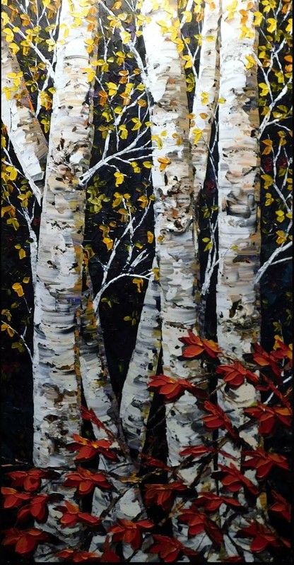 Maya Eventov «Untitled» Original Acrylic on Canvas trees H.Signed ADL101713-03