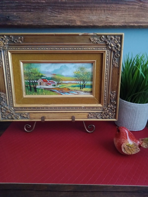 Original Vintage J. Kooper Enamel On Copper Art With Frame The Farmhouse