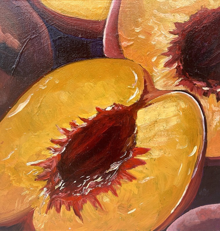 Still Life Painting Set | Peaches, Figs, Chili Peppers, Fish gallery