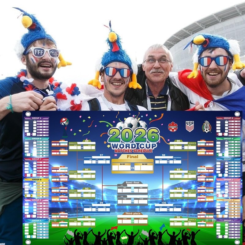 Wikadada 2026 World Cup Wall Chart Poster 2026 Schedule Calendar-A gallery