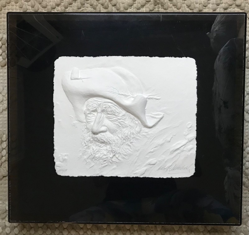 Carlo Wahlbeck 3-D Cast Paper Sculpture «Fred» ~ Signed ~ 112/175