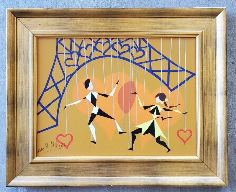 PIERRE HENRI MATISSE PARIS EIFFEL TOWER FRANCE SIGNED SERIGRAPH PRINT ON CANVAS