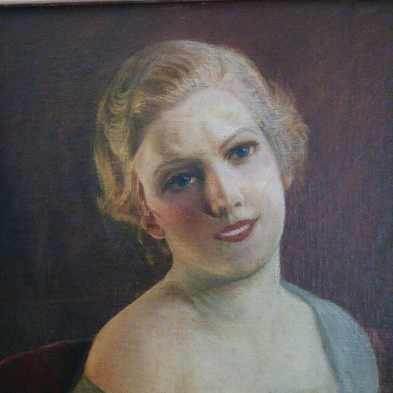 Felice Aquadro Listed 1865-1950 Flapper Girl - 1920's Oil (Daisy Buchanan?) gallery