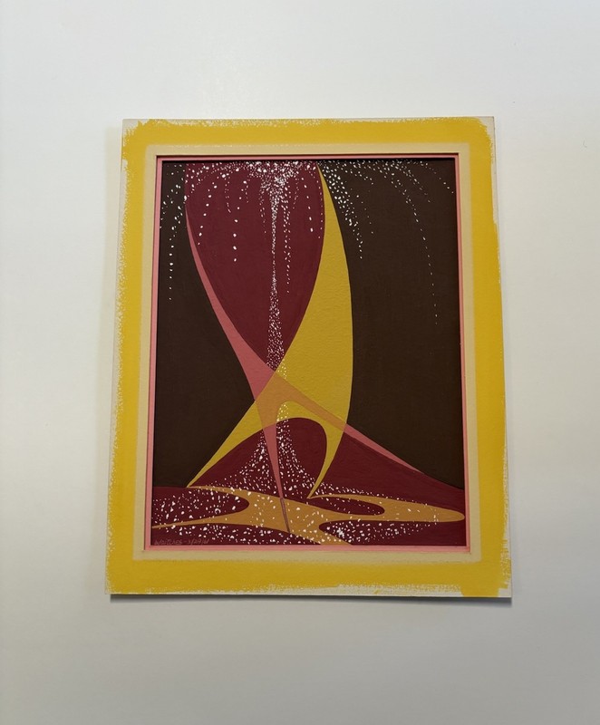 Robert A. Waitches Painting MCM Chicago Abstract Geometric Vintage 1961 Sailboat