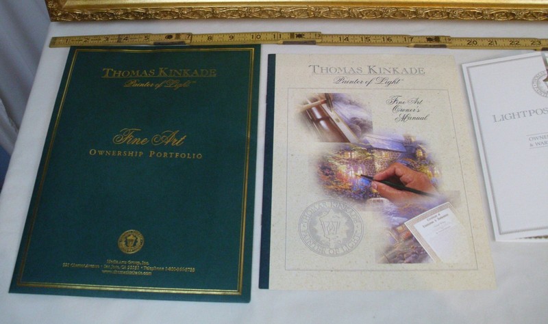THOMAS KINKADE EVERETT'S COTTAGE PAINTING 24"X30" WITH COA FRAMED SIGNED gallery