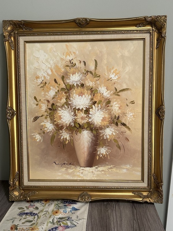 Original Signed Franco Rispoli Oil Painting – Framed