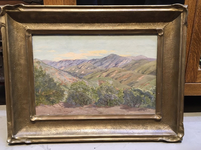 California Landscape Watercolor Painting by John William Theiss 1863-1932