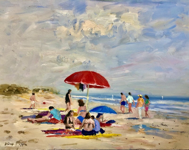 Nino Pippa Well Listed Original Oil Painting Provence Cassis Beach COA 16″X20″