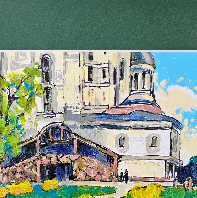 Oil painting Monastery Ukrainian painter canvas Unframed original landscape gallery